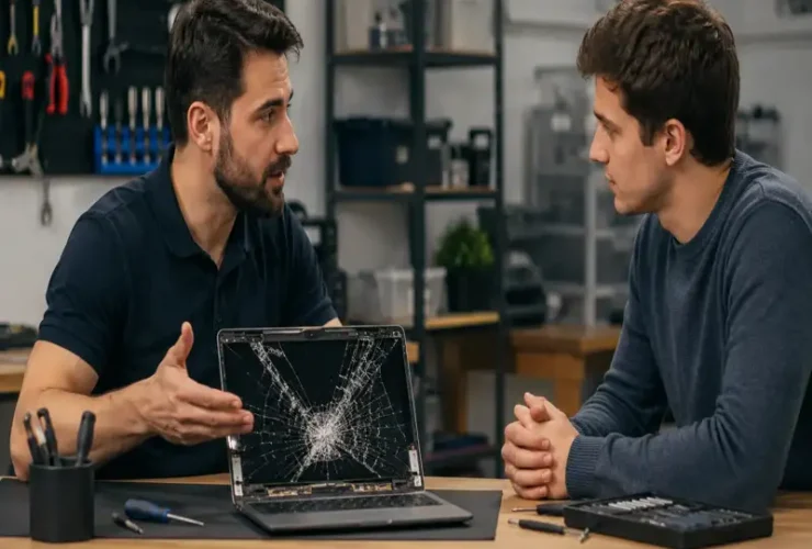 Troca de tela de notebook: a assistência técnica deve dar garantia do conserto?