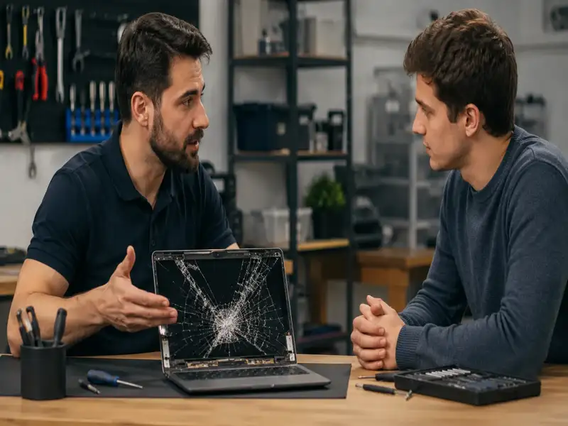 Troca de tela de notebook: a assistência técnica deve dar garantia do conserto?
